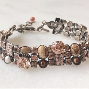 La Contessa Antique Silver Swarovski Bracelet